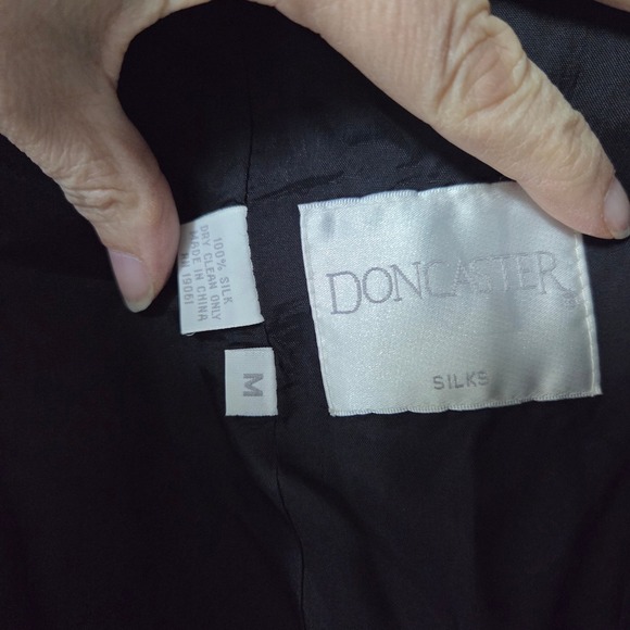 Doncaster Silk Tweed Bomber Jacket Women's Medium Button Front Stand Collar - Picture 2 of 11